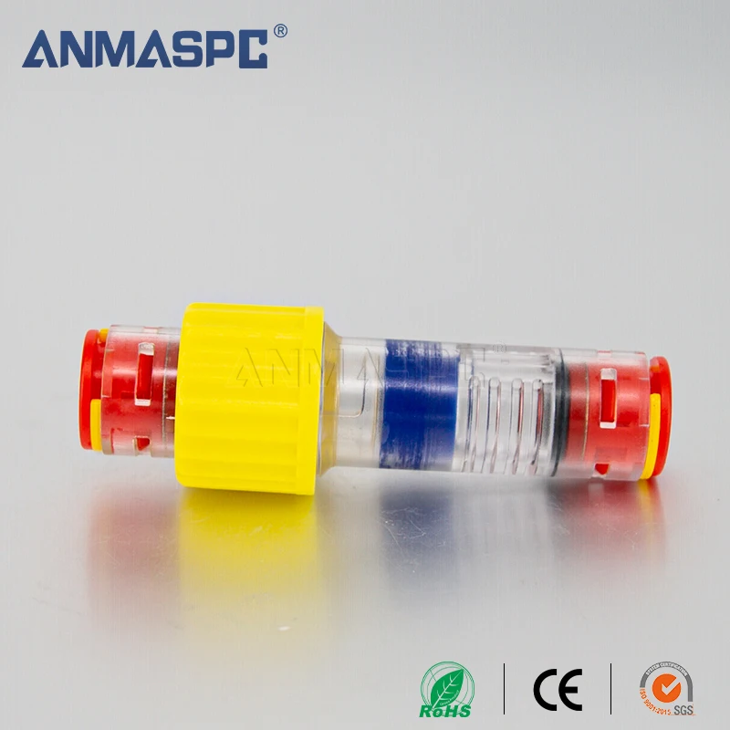 Push-fit Clear Duct Fittings Microduct Gas Block Gas-Water Block Micro Duct Connector 14/10mm micro duct gas blockconnector