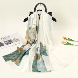 2023 Custom Printed Satin Silk Shawl Scarf Autumn Spring Georgette Premium Pashmina Chiffon Light Shawl And Scarves For Women