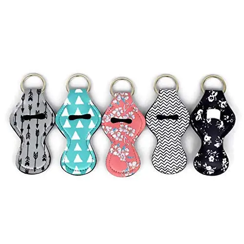 Neoprene Chapstick Holder Keychain