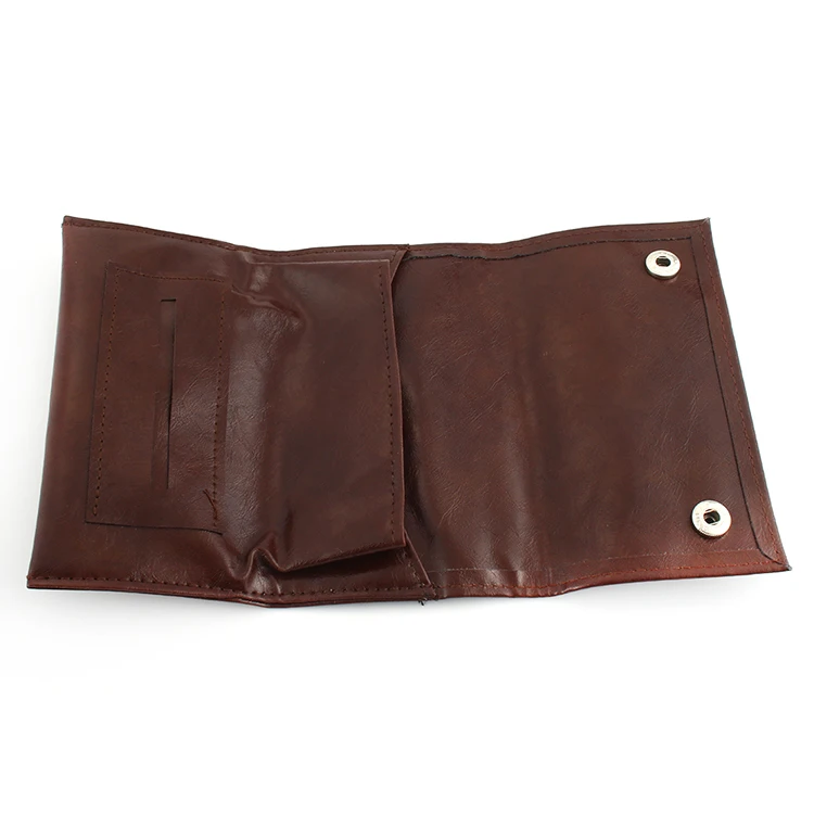 RBR0001 British Style Portable PVC Water Proof Leather Tobacco Pouch With Brown And Black Storage Smoking Paper Cigarette Bag