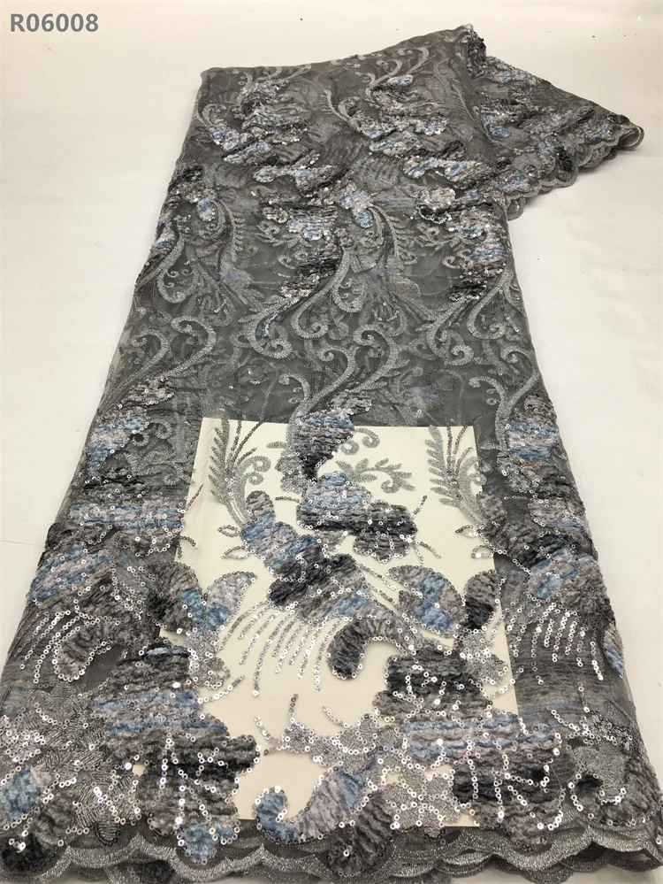 Sequin Embroidery Bridal Tulle Lace Fabrics Nigerian Cord Fabric African Swiss Voile Lace