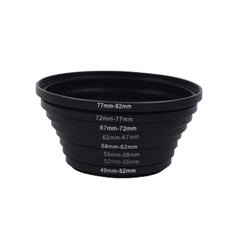 Universal Black Step-up Ring Common Camera Lens Adapter Filter Set