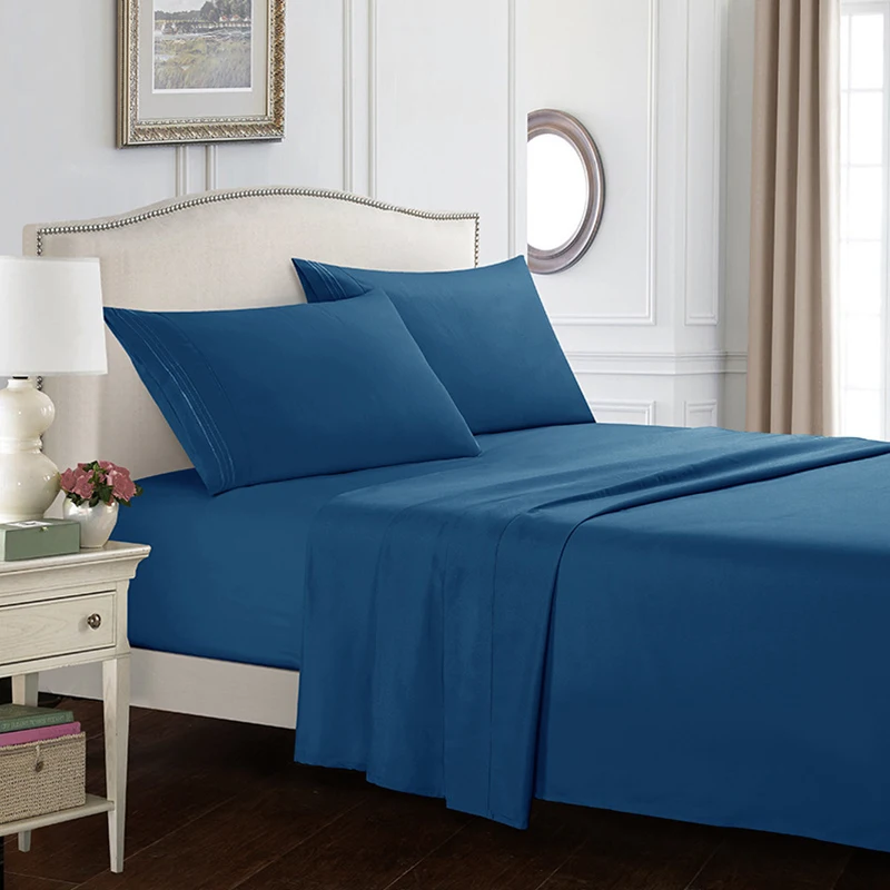 Готово к отправке 5 звездочный отель King Size сплошной цвет постельных
