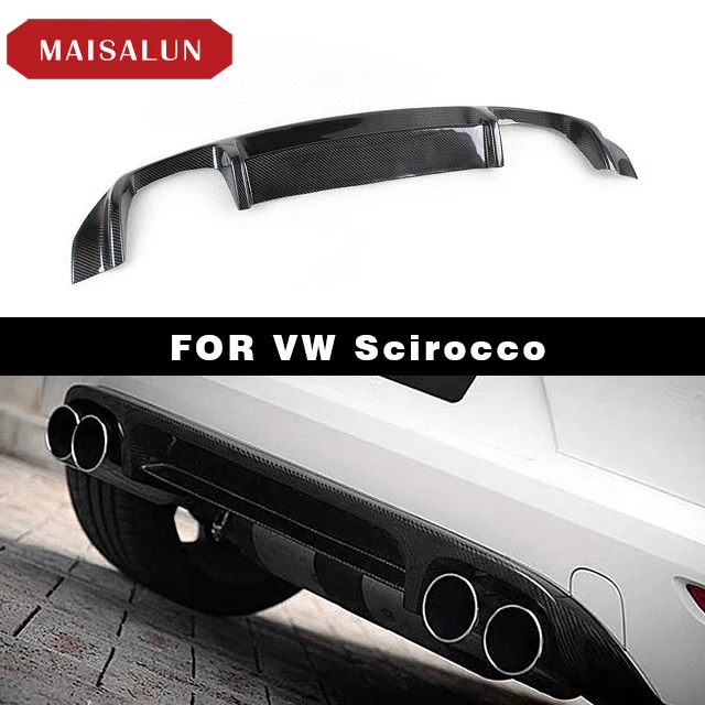 3D Style Rear Diffuser For Volkswagen VW Scirocco R 2014+ Carbon Fiber Rear bumper Diffuser