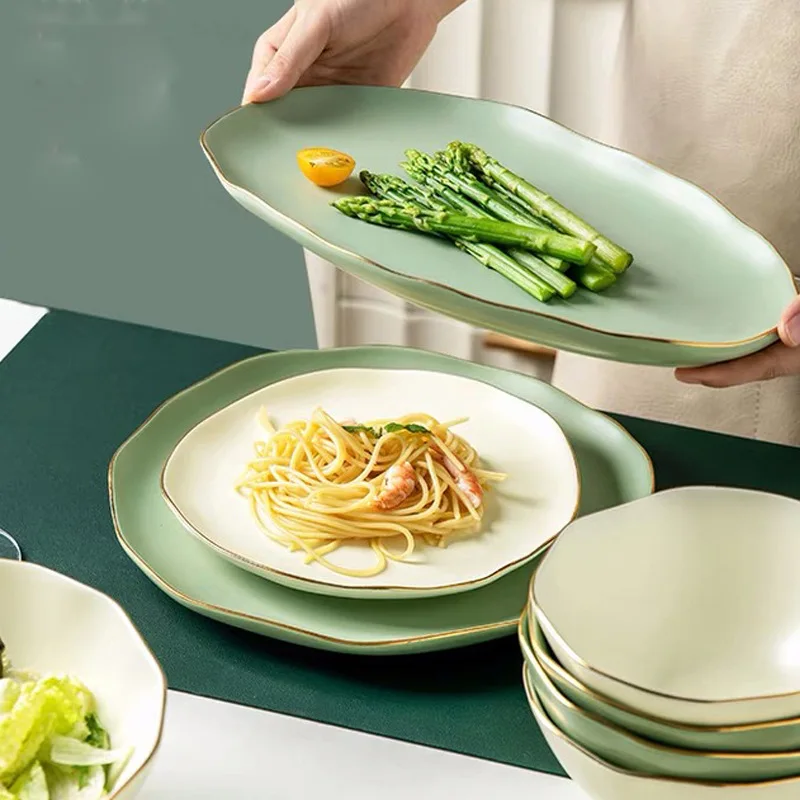 Роскошная фарфоровая белая посуда в скандинавском стиле миски ложки Набор посуды