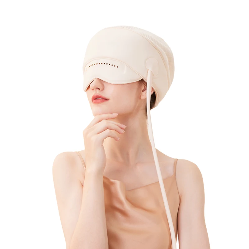 2024 head and eye intagrated massager head massage tool product electric heat air pressure vibrating helmet head scalp massager