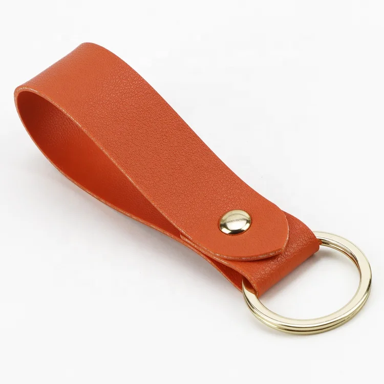 Fast Delivery Simple Lightweight Keychain Personalized Birthday Gift Custom Monogrammed Colorful Pu Leather Key Chain
