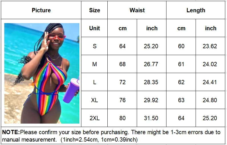 S to 2XL Wholesale Cheap Summer Rainbow Print  One Piece Swimwear For Women