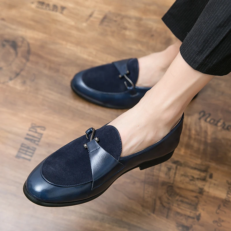 US size 6.5-14/European size 38-48 Hook Formal Dress Shoes Wedding Design Men Casual Leather Shoes