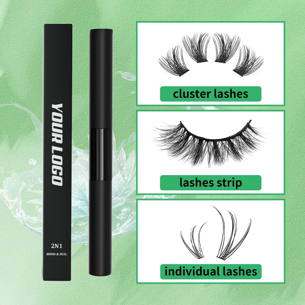 5ML Waterproof Black Lash Glue and Sealant Clusters Lash Bond and Seal Kit DIY Lash Clusters Glue