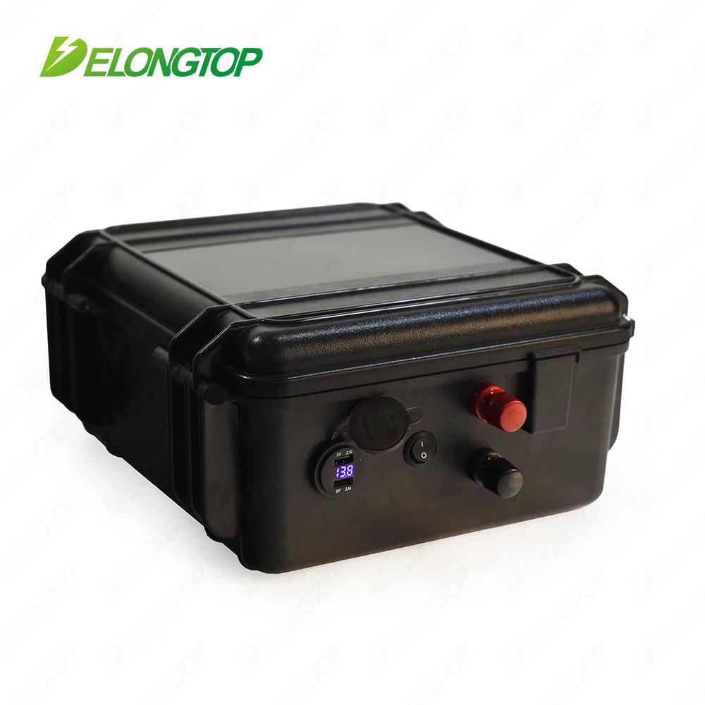 Deep Cycle Battery waterproof BOX  12V 200ah Lifepo4 Battery  with USB POWER for Boat CARAVAN