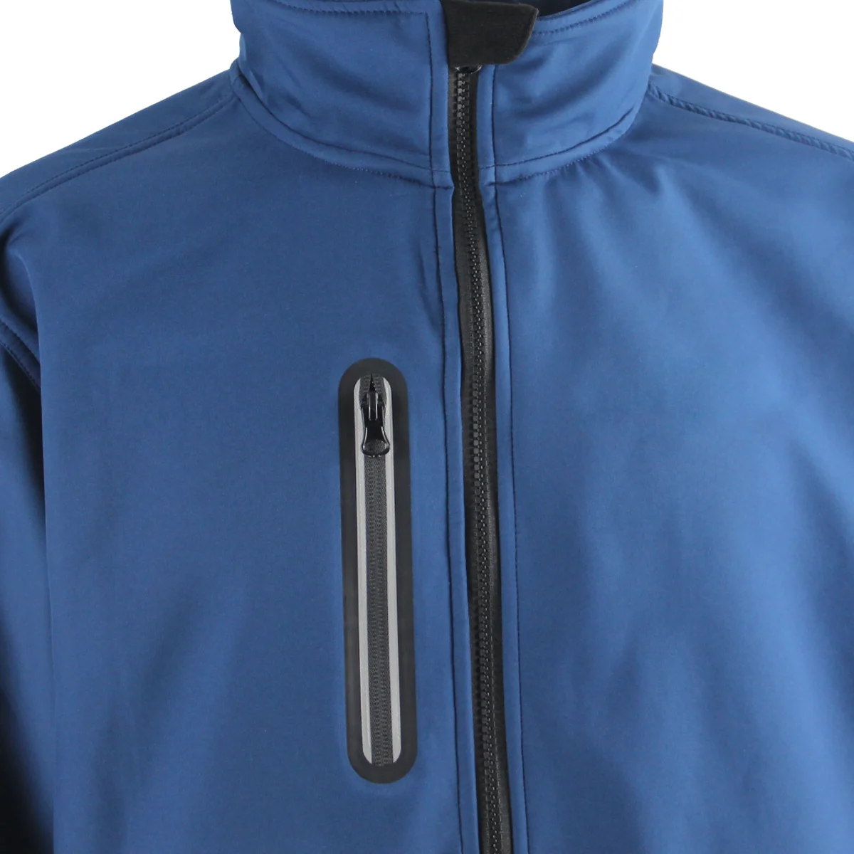 Full Zip Windproof Softshell Jacke Custom Logo Embossed Polyester Fabric Outdoor Workwear