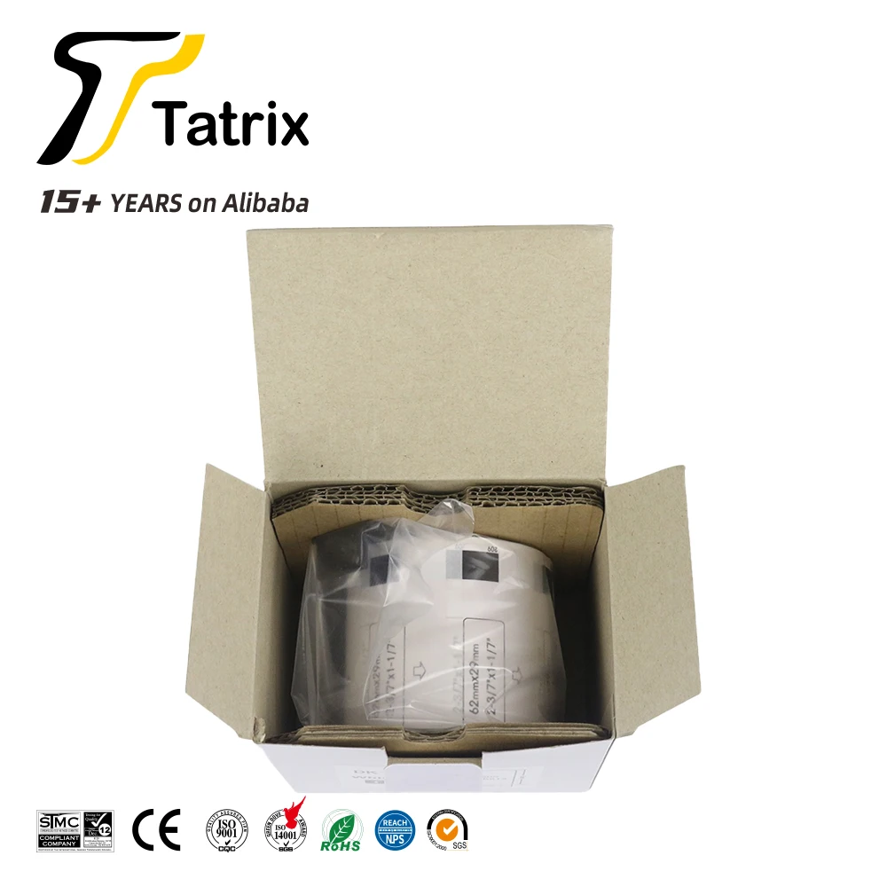 Tatrix DK11209 62 мм черный на белом фоне самоклеющиеся термобумаги рулона этикеток DK-11209 для Brother QL-1050