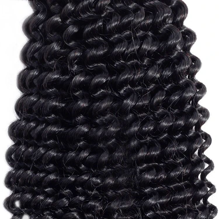 Brazilian Human Hair Weaves Kinky Curly 3 Bundles With Swiss Lace Closure Curly Skin Weft Hair Wave Remy Human Hair