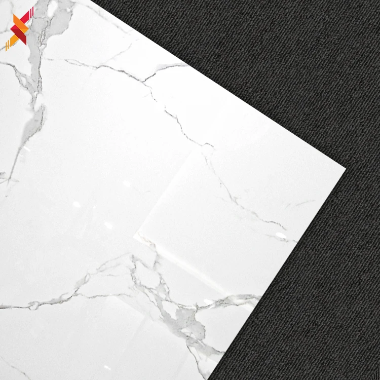 800 x 800mm Foshan bright white marble look glazed porcelain ceramic tiles bathroom wall and floor tile