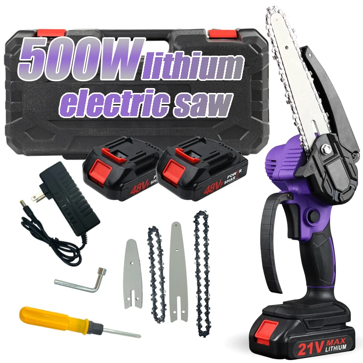 Mini Chainsaw Cordless 6-Inch Upgraded Chain Oil System 775W High Torque Motor Tool  Handheld Small Chain saw