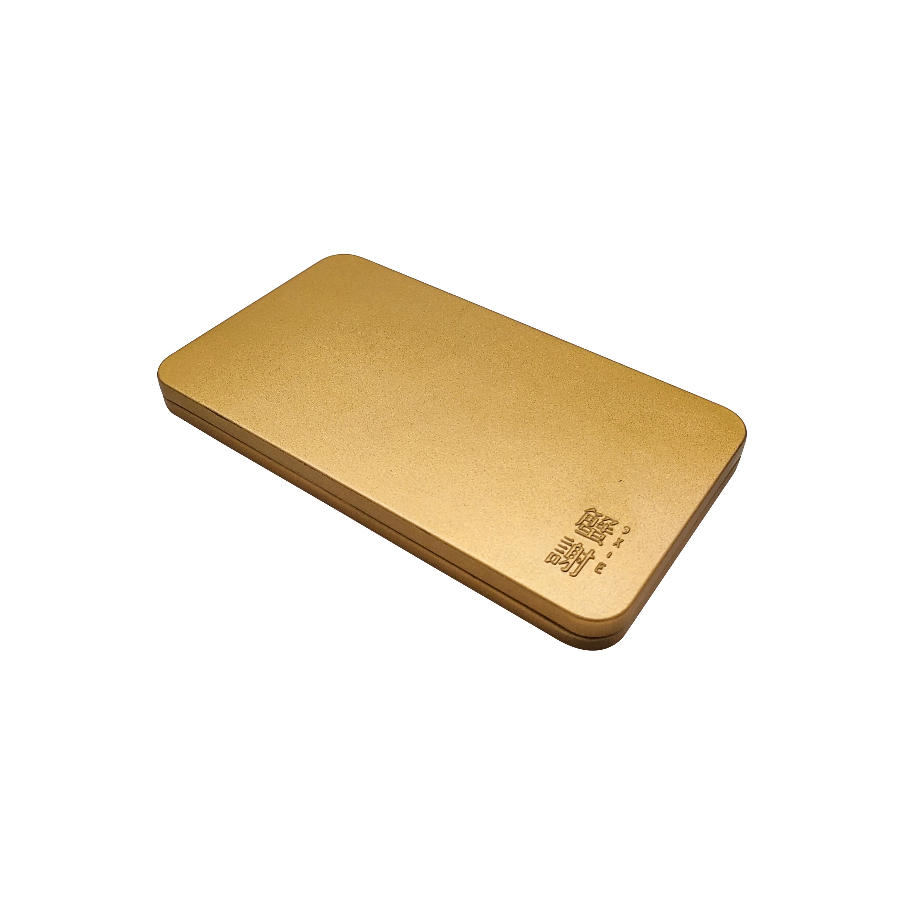 ready to buy tin rectangle shape box gold color tin box
