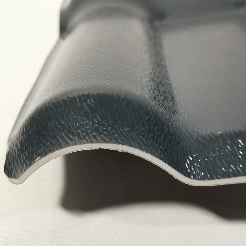 Embossed Glossy Looks ASA Surface PVC Roofing Sheets Market Popular Type Spanish Bamboo Shape