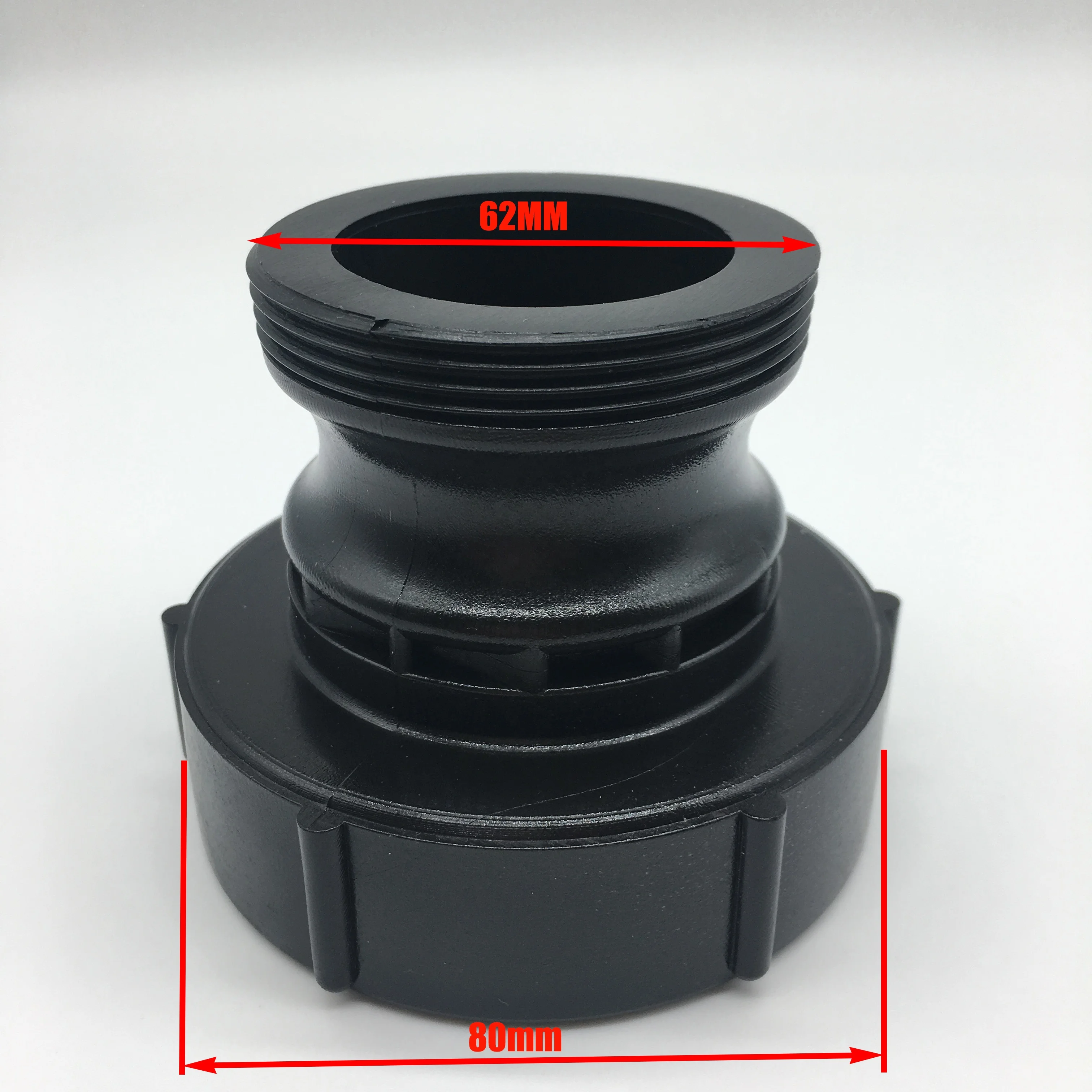 Manufacture Camlock IBC Adapter Connector China Quick Coupling a 80mmx62mm IBC TANK Male Reducing Black Round ANSI Injection