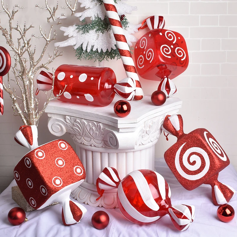 40cm shiny Matt Red green purple pink hanging plastic big Christmas ball ornament decoration factory