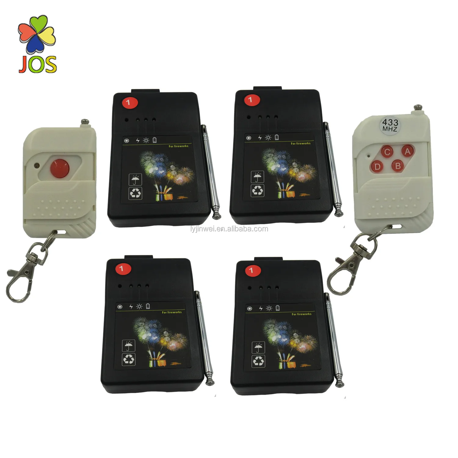 hot sale 4 cue  4 pieces AAA battery wireless double remote control fireworks  firing system