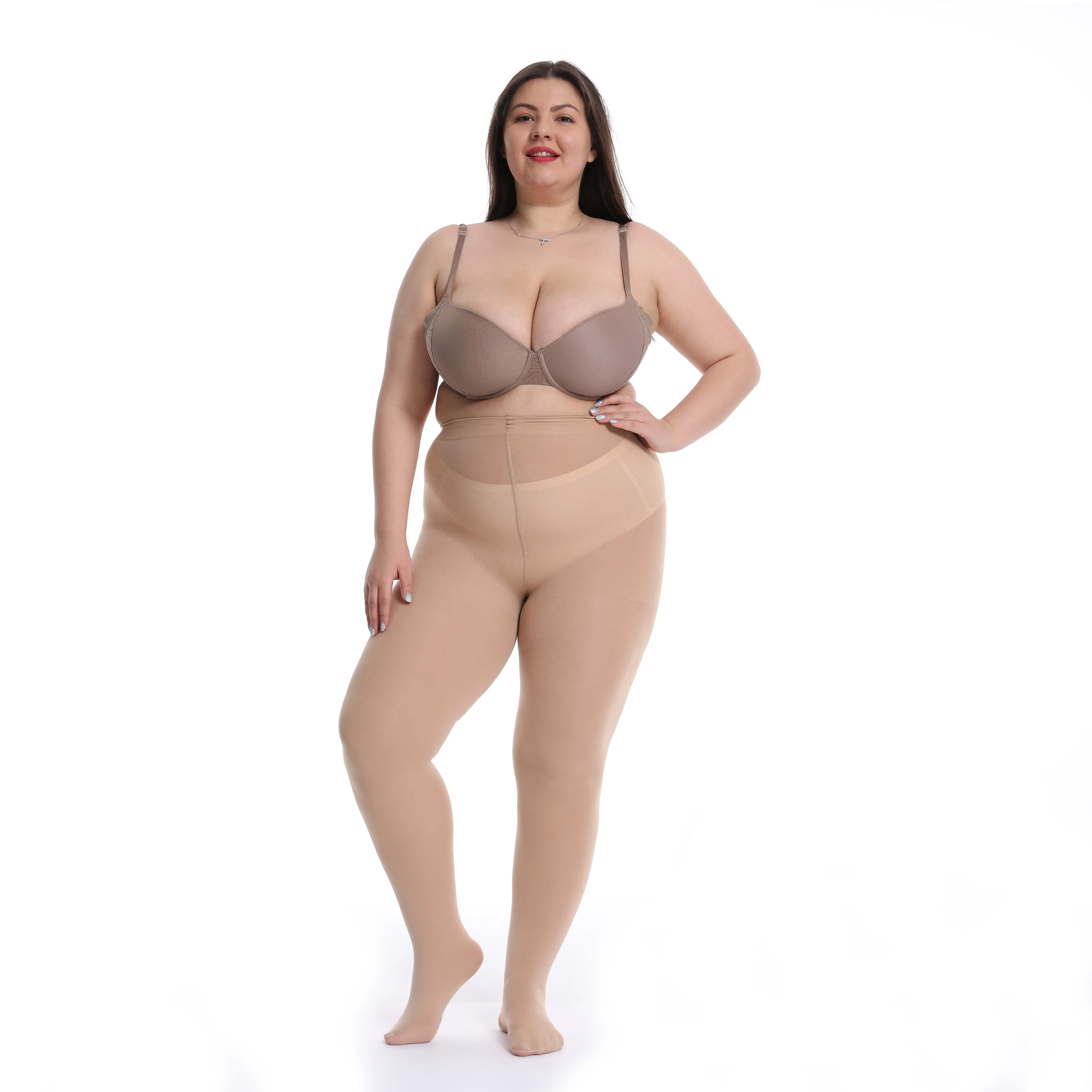 Over Size Pantyhose Chubby Girl 120D Tights Plus Size Ladies Soft Stockings