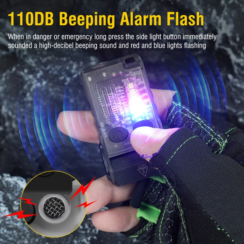 ASAFEE V20 Keychain LED Mini Torch Flashlight Waterproof Rechargeable Multi-Function Key Ring Small Flashlight for Emergency Use