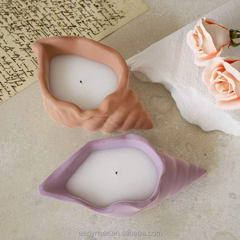 Early Riser DIY Resin Conch Storage Box Table Aromatherapy Candle Cup Gypsum Flower Pot Flower Silicone Mould