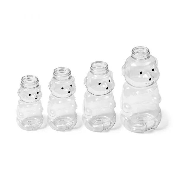 2oz 5oz 8oz 12oz 16oz Honey Bear Plastic Bottle with Straw