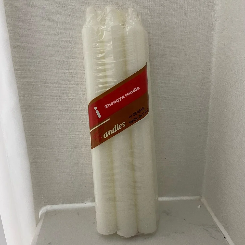 90G 6PCS DECORATIVE BIG WHITE STICK CANDLES FOR WEDDING PARTY
