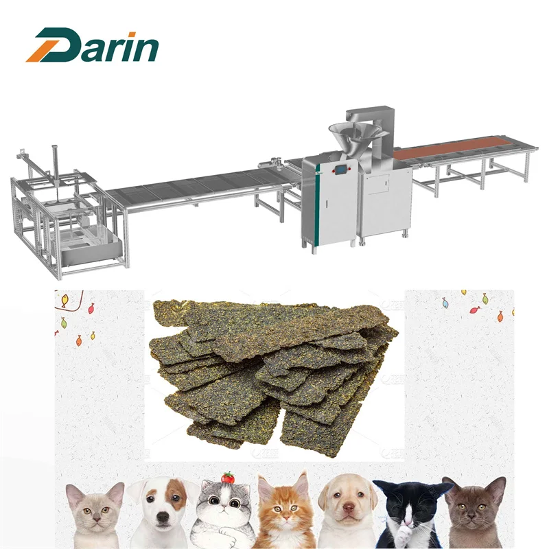 Fully automatic dog chewing meat sticks extruding cutting machine with auto tray loading system