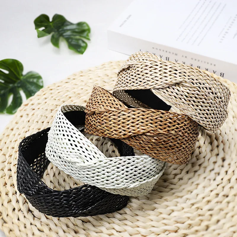 2023 Boho Braided Headdress Weaving Hairband for Women Hair Accessories Multi-color Headband Hair Band for Girls