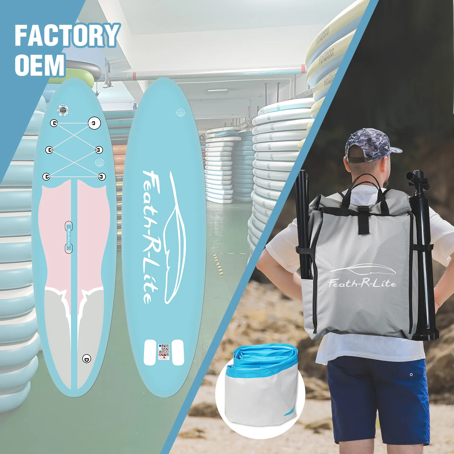 OEM China supplier 2023 New design Funwater compact board boat wakeboard paddle grip traction pad sup paddle carbon sup surf