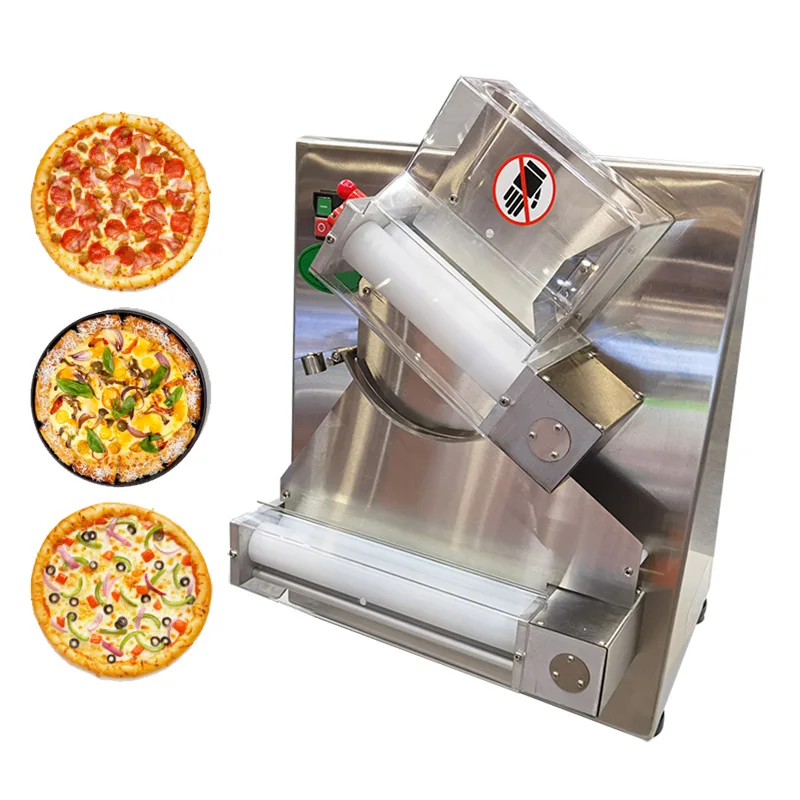 Automatic Pizza Dough Sheeter Bread dough rolling pasta flattening Tabletop 220V sheet maker 0.7-5.4mm for bakery use