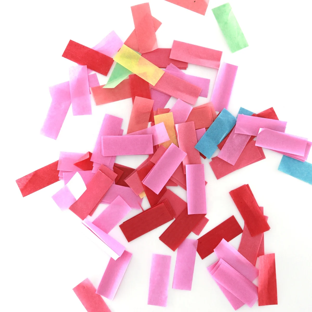 Flame retardant 100% biodegradable rectangular confetti white pink flowers confetti wedding birthday holiday decorations