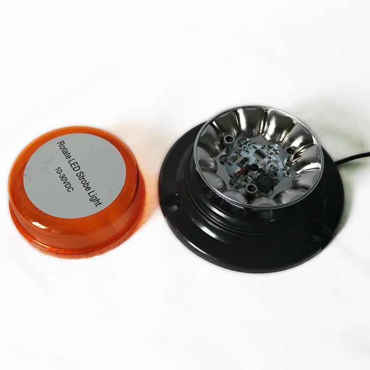 Biaochi Orange / Amber Beacon Light 12V 24V LED Strobe Rotating Beacon Flash Warning Light Emergency Hazard Signal Lamp
