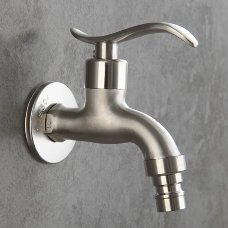 Wholesale Wall Entry Type Outdoor Washing Machine Wall Mounted Faucet Stainless Steel Water Tap