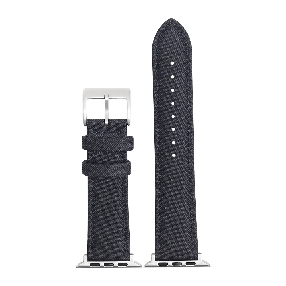 New Canvas Watch Strap With smart watch connector 20/22 mm Woven Fabric Watch Band With 304L Buckle Customize Logo