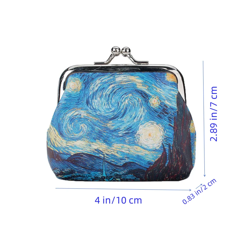 Factory Wholesale Artist Handbags Wallet With Buckle Closure Mini Oil Painting Purse