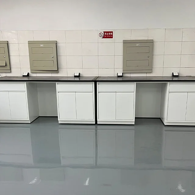 Manufacturer Laboratory Furniture Steel Work Table Lab Bench With Epoxy Resin Worktop