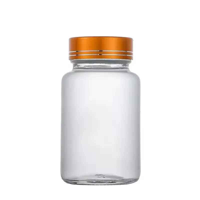 Various Specifications Wide Mouth Brown Amber Medicine Container Pill Capsules Pharmaceutical Medical Glass Bottles