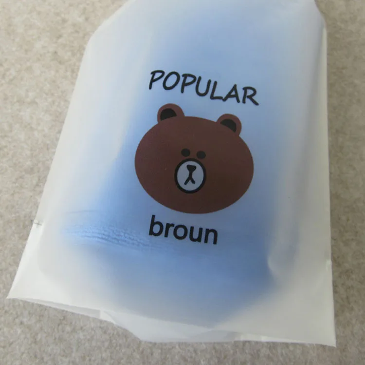 Bear Drawstring Pocket Waterproof Socks Packaging Bag Transparent Drawstring Bag