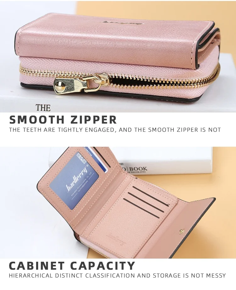 Baellerry New Style PU Leather Short Section Credit Bank Business ID Card Holder Wallet For Women,Ladies Card Case Wholesale