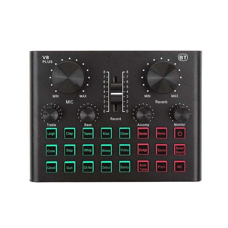 Music sound card USB External Multi-function mixer V8 Plus Mac Computer Android Sound Card