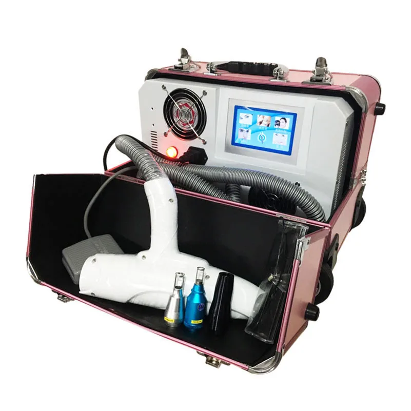 Aluminum box 1064nm 532nm 1320nm Laser Tattoo Removal Machine Carbon Peel Laser Q Switched Nd Yag Laser Tattoo Removal Machine