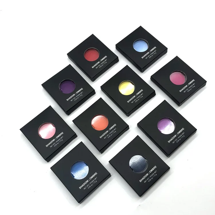 Custom Multi-color Cosmetic Circle Package Can Print Logo Matte Shimmer Glitter Sample Single Eyeshadow High Pigment