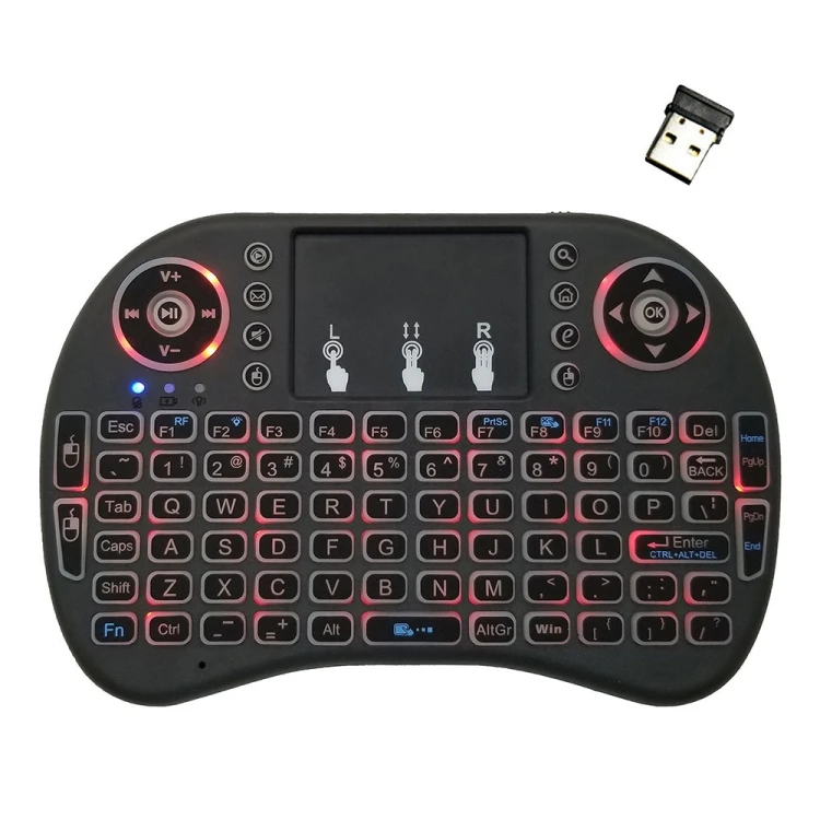 Беспроводная клавиатура i8 Air Mouse с подсветкой и тачпадом для Android TV Box Smart PC Tablet Xbox360 PS3 HTPC