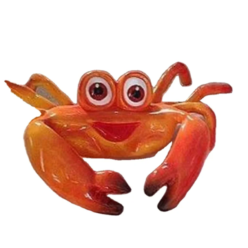 Factory Customized Garden seafood restaurant outdoor garden Night Scene Resin ornaments Sculpture Fiberglass Light Crab