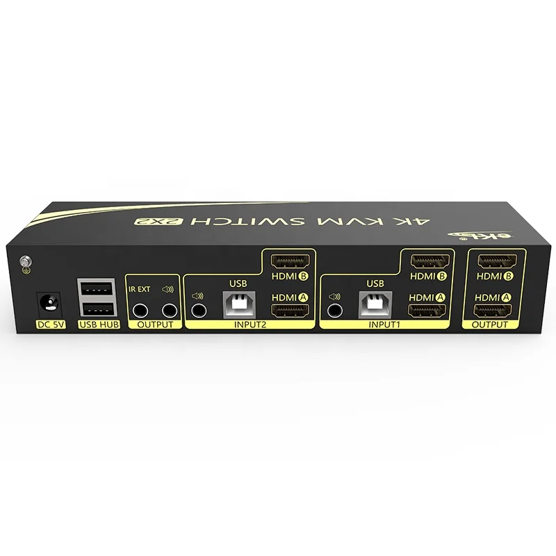  2 в Выход HDMI KVM переключатель 4K 60 Гц Поддержка 0 HDCP с двумя