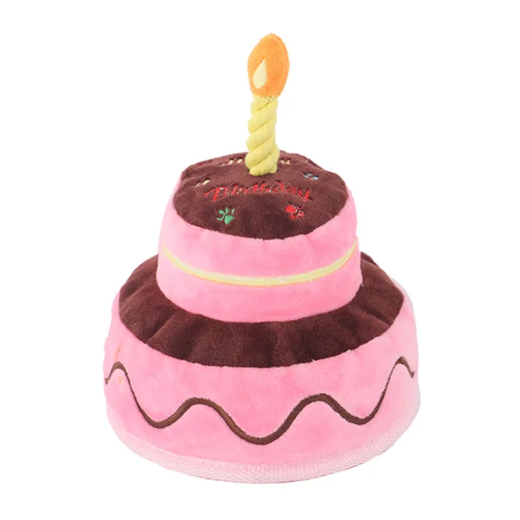 Chinese Manufacturer of Pets Supplies plush food squeak pet puppytoy Interactive Durable Birthday Cake Dog Chew Toys